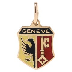 Switzerland Charm, Gold Switzerland Charm, Enamel Switzerland Charm, Geneva