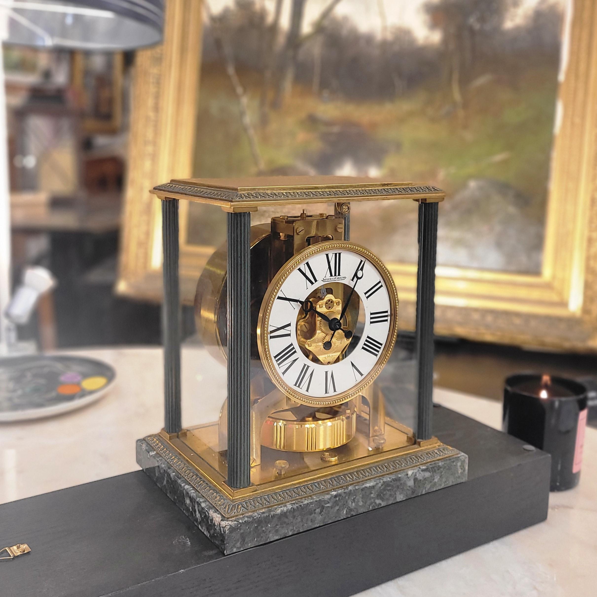 Suisse Montre bracelet Jaeger-LeCoultre Atmos Vendome, marbre, bronze Bon état à Valladolid, ES