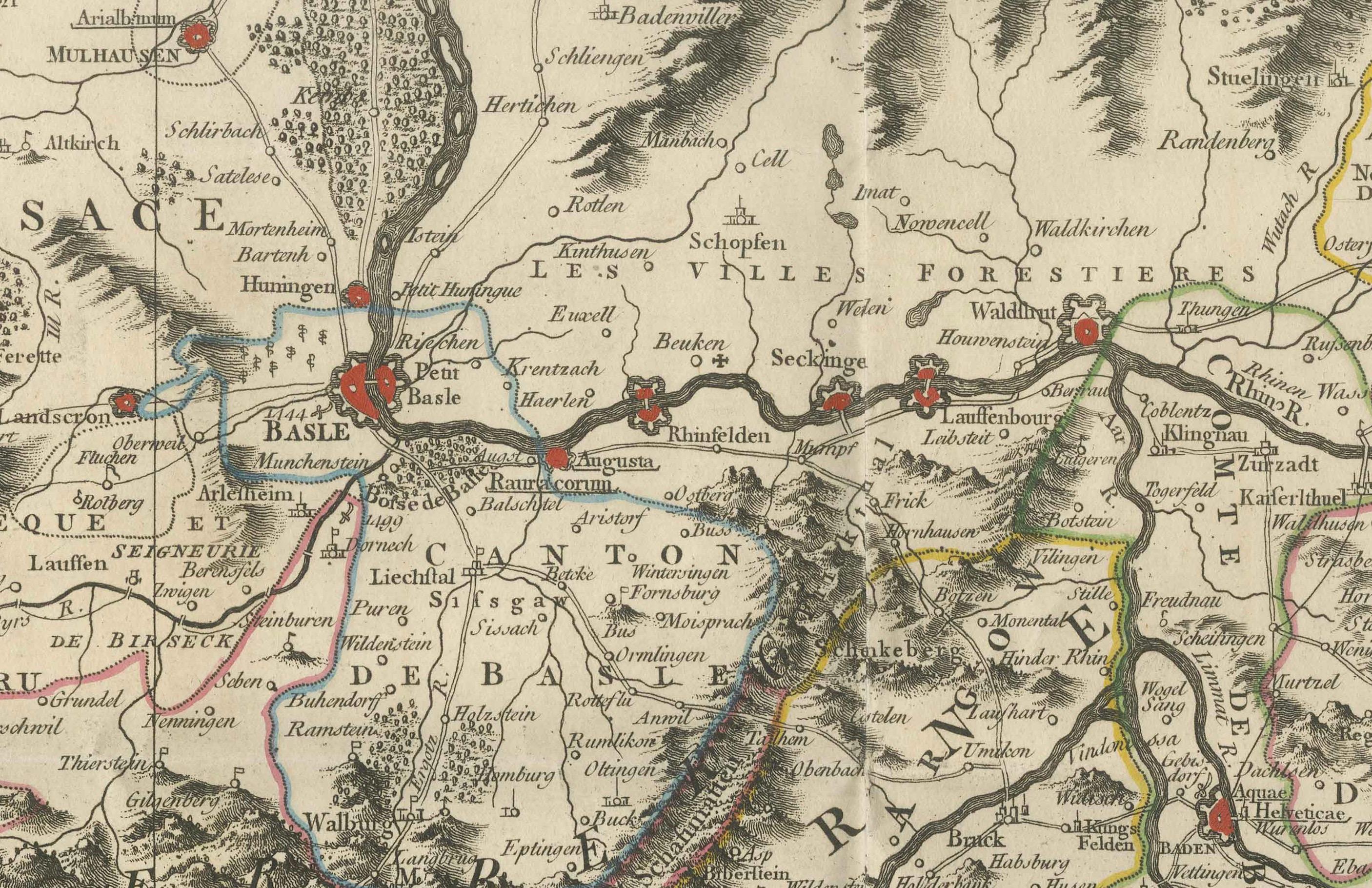 European Switzerland Map 1778 – Striking Hand-Colored Copperplate of the Thirteen Cantons For Sale