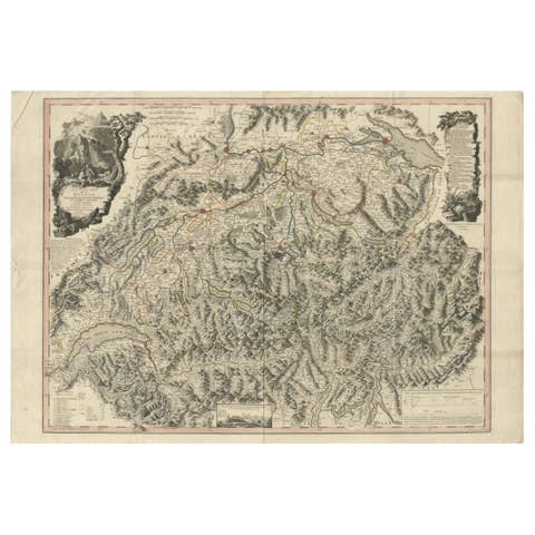 Switzerland Map 1778 – Striking Hand-Colored Copperplate of the Thirteen Cantons