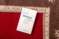 Swiss Wool Plaid Blanket by Altalena, Red with Deer Motif, 1995