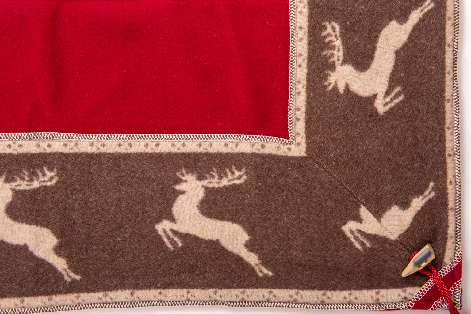 20th Century Switzerland Red Plaid with Deer For Sale