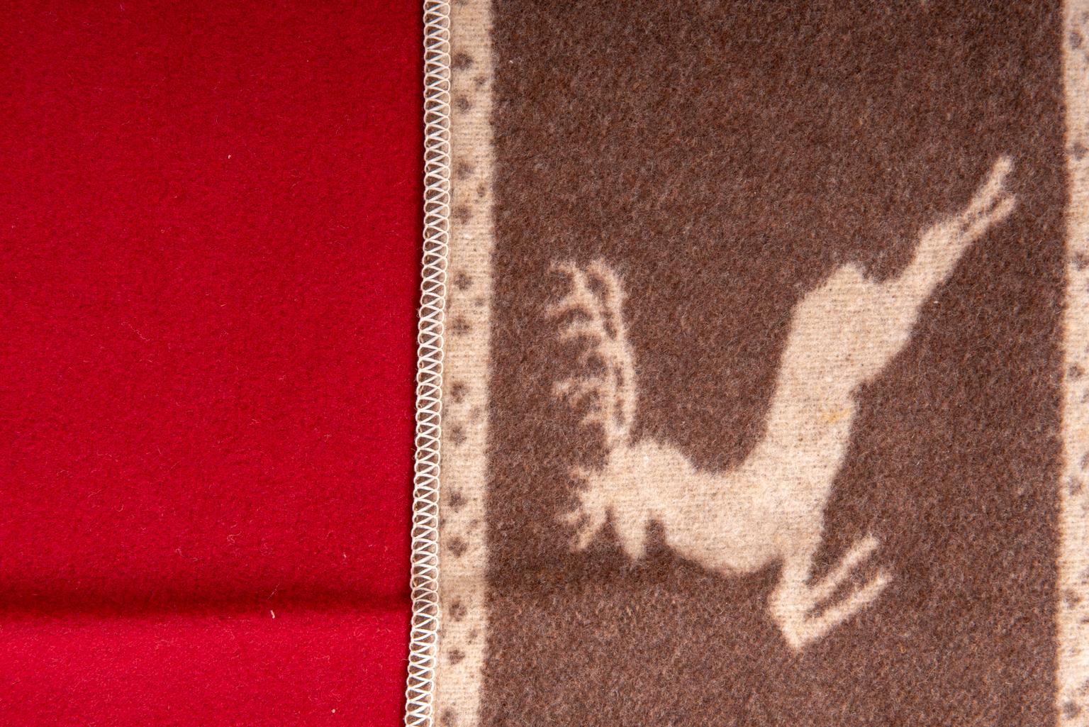 Switzerland Red Plaid with Deer For Sale 1