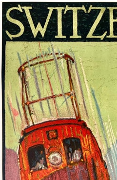 SWITZERLAND - SIMPLON ELECTRIC RAILWAY Original Vintage Swiss Rail Travel Poster
