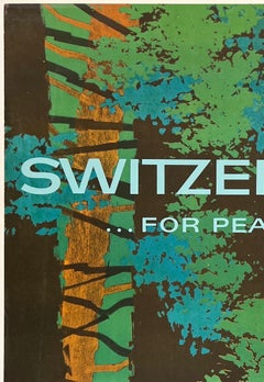 LA SUISSE... POUR LA TRANQUILLITÉ D'ESPRIT ! Affiche de tourisme suisse vintage originale