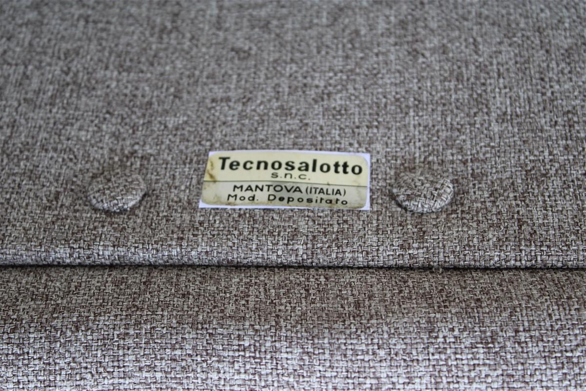 Fauteuil pivotant Guido Bonzani pour Tecnosalotto 1970 Tissu gris et acier Bon état - En vente à Palermo, Sicily