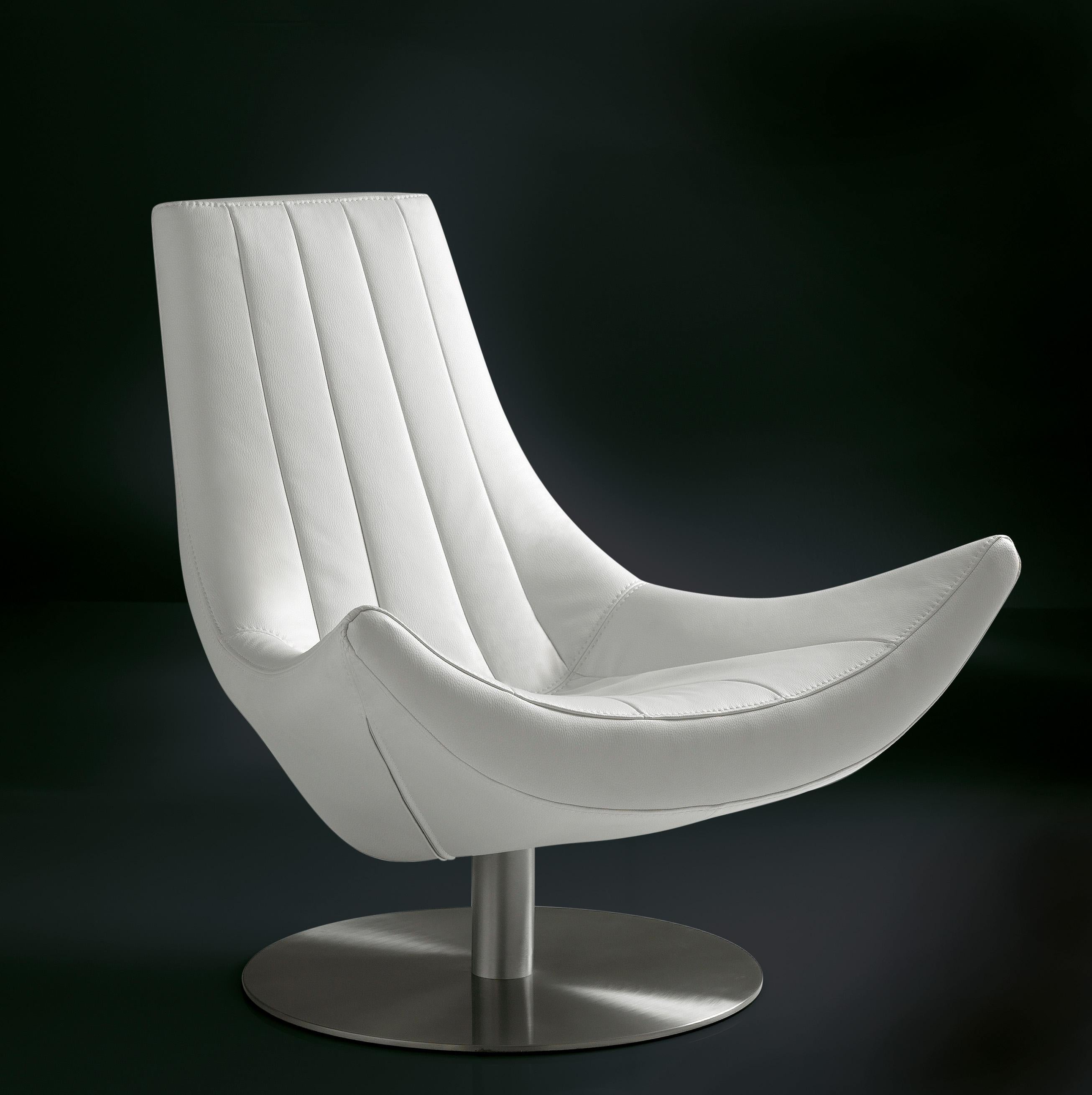 Modern Swivel Armchair Ibiza, Made in Italy For Sale
