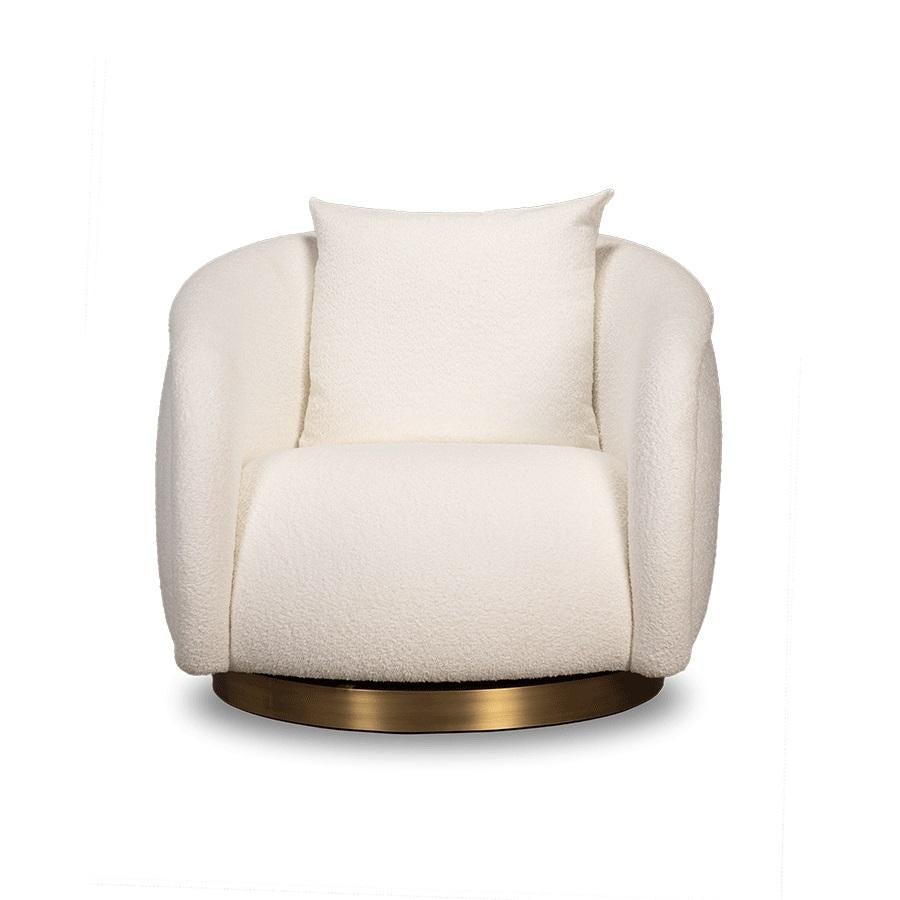 This Armchair brings a stylish touch to any space with its subtle curves. Have fun with its swivel base while enjoying this armchair as a matched ensemble or alone.
Structure is constructed in plywood/MDF/hard pine with webbed seat suspension. Foam