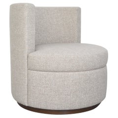 Lima armchair, Swivel armchair in solid ash/beech plinth with stain finish.