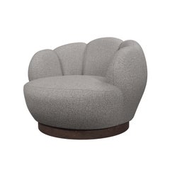 Sillón giratorio Montgolfiére gris Bouclé hecho a mano por Murmurio