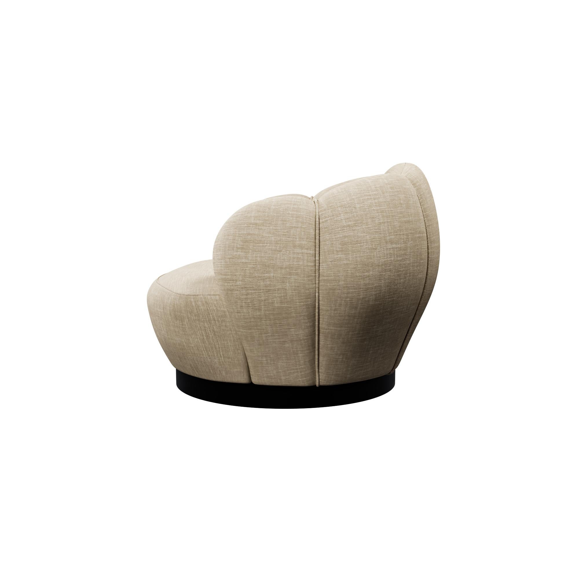 Sillón giratorio Montgolfiére de tejido liso Beige hecho a mano por Murmurio Siglo XXI y contemporáneo en venta