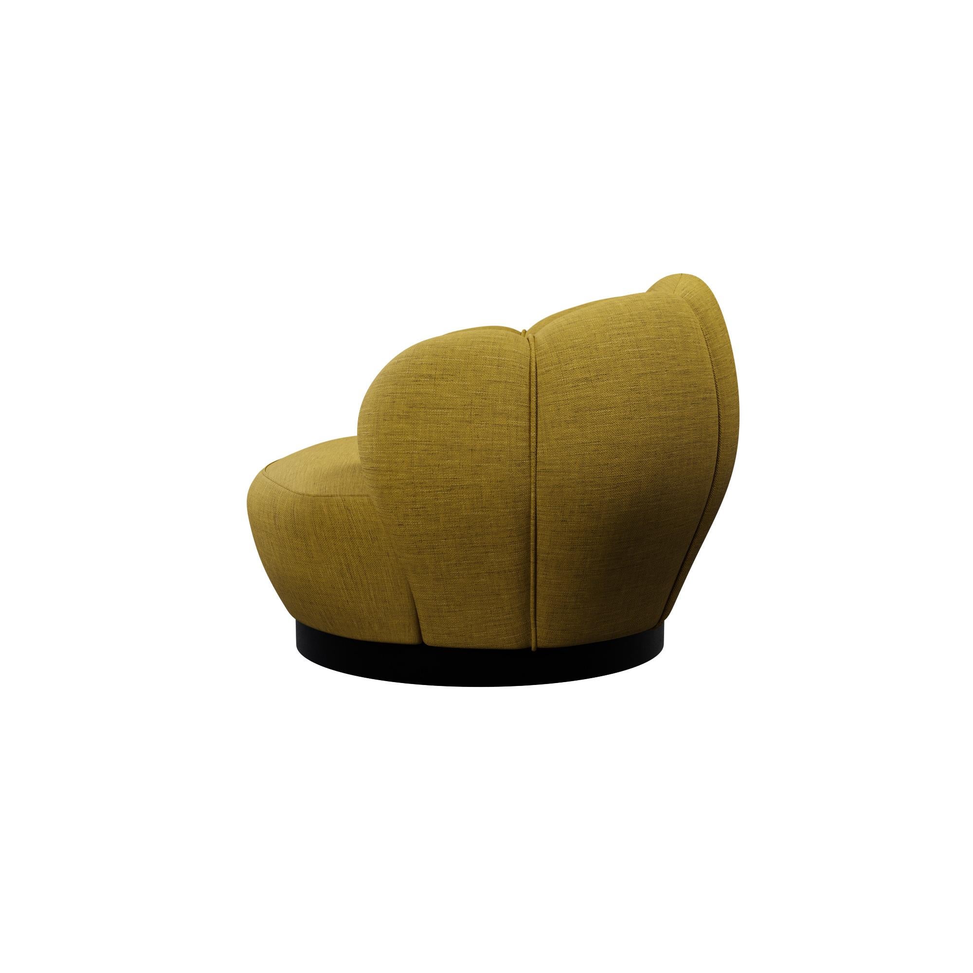 Sillón giratorio Montgolfiére con tejido liso Miel hecho a mano por Murmurio Siglo XXI y contemporáneo en venta