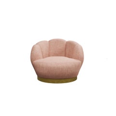 Swivel armchair Montgolfiére with Nude plain weave handcrafted by Murmurio
