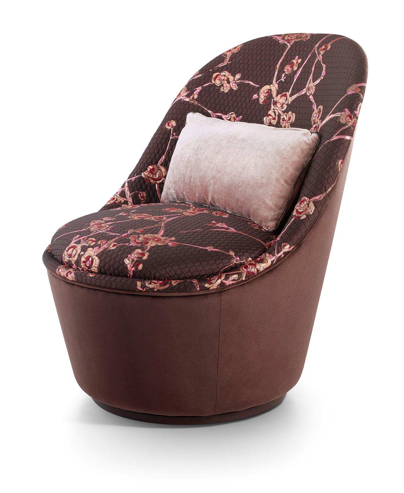 Other Swivel Armchair with Frame Made of Solid Timber and  Wood Different Colors For Sale