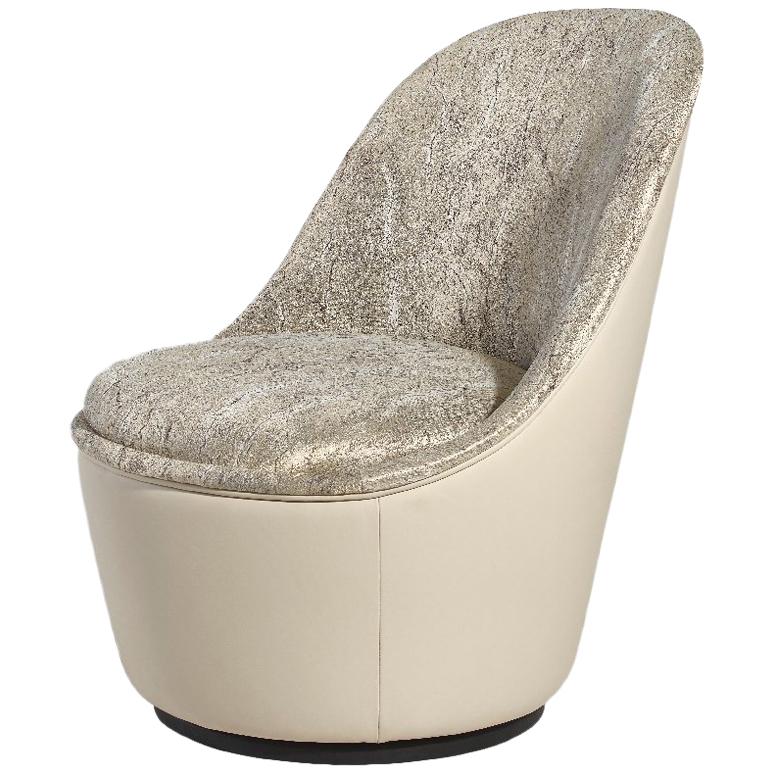 Fauteuil pivotant avec cadre en bois massif et  Wood Différentes Couleurs