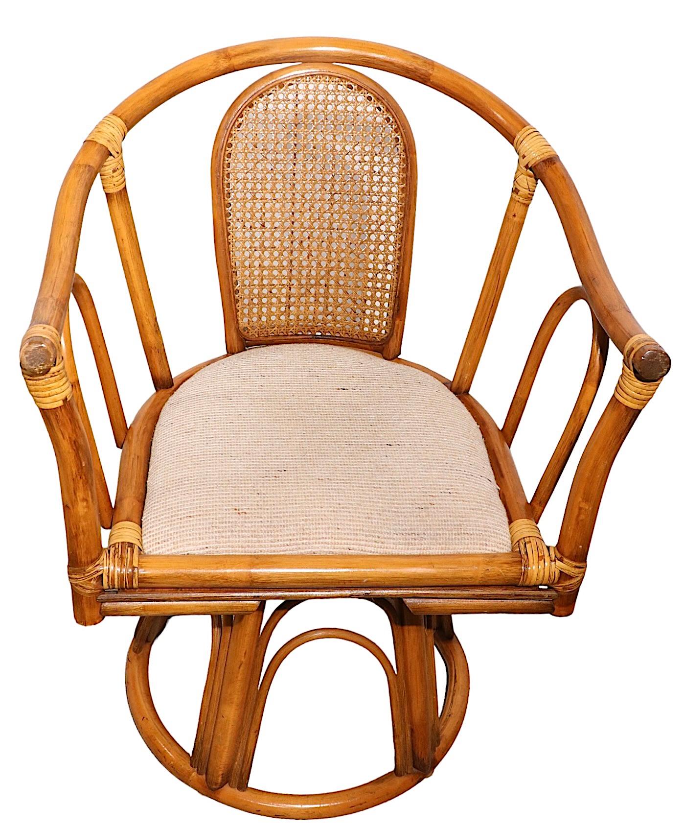 20th Century Swivel Bamboo Chair by Henry Olko For Sale