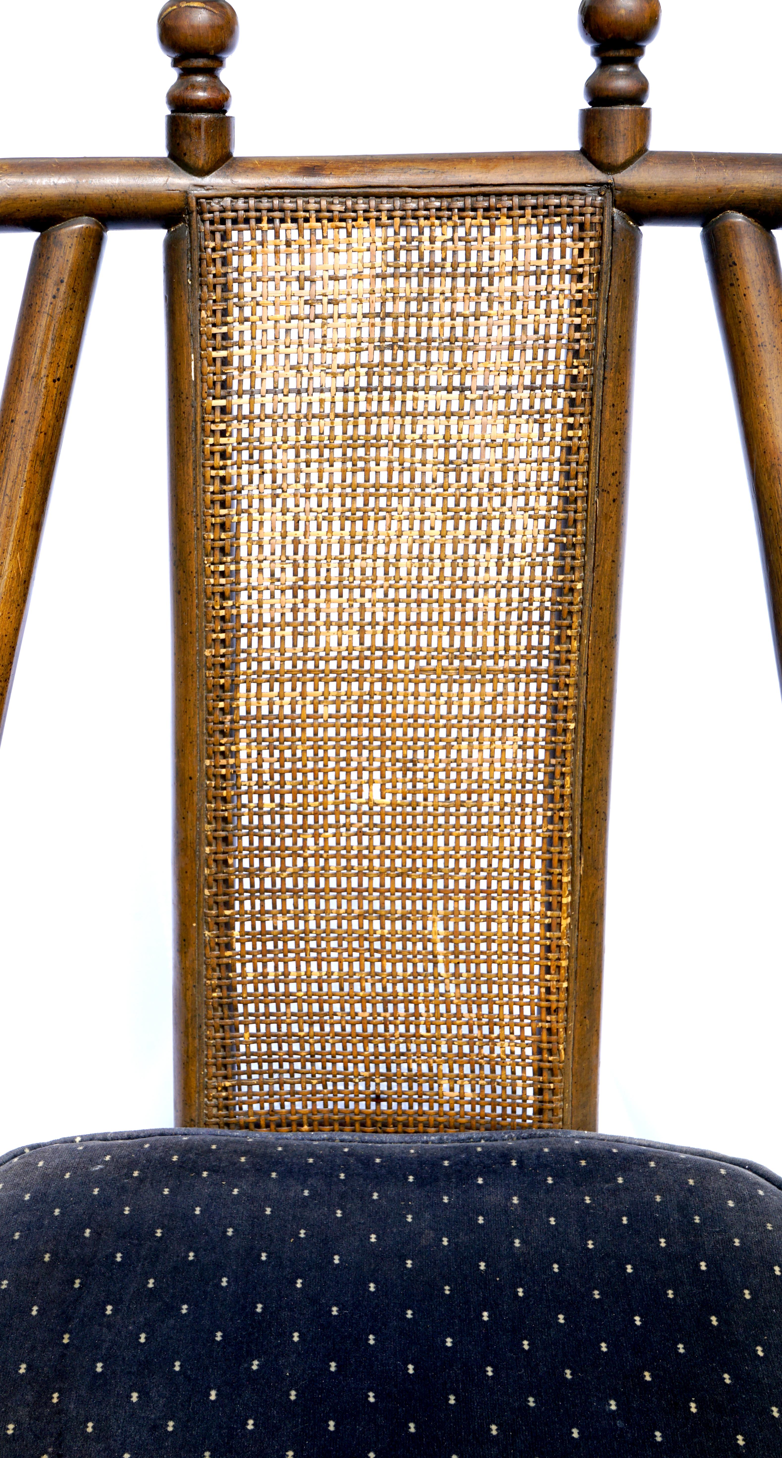 Unknown Swivel Bent Wood 1960s Rattan Chairs, A Pair For Sale