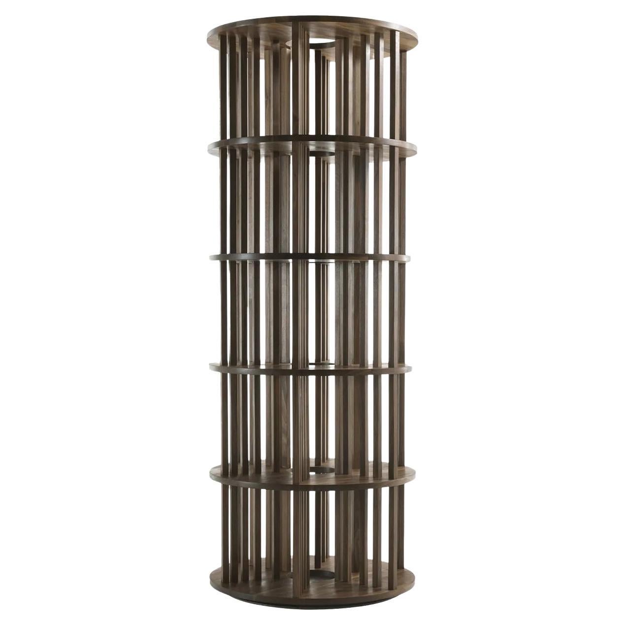 Drehbarer Bücherschrank - Bücherregal RIva 1920 Pillar - Nussbaum im Angebot