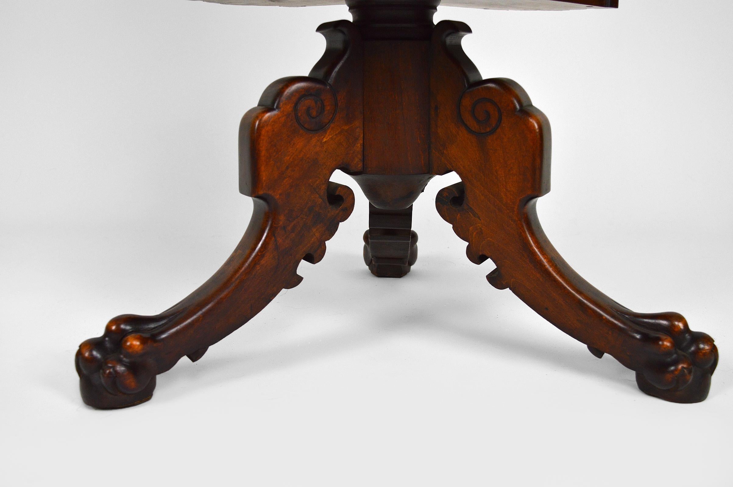 Swivel Bookcase Table with Carved Top by Gabriel Viardot, Japonism, circa 1880 For Sale 6