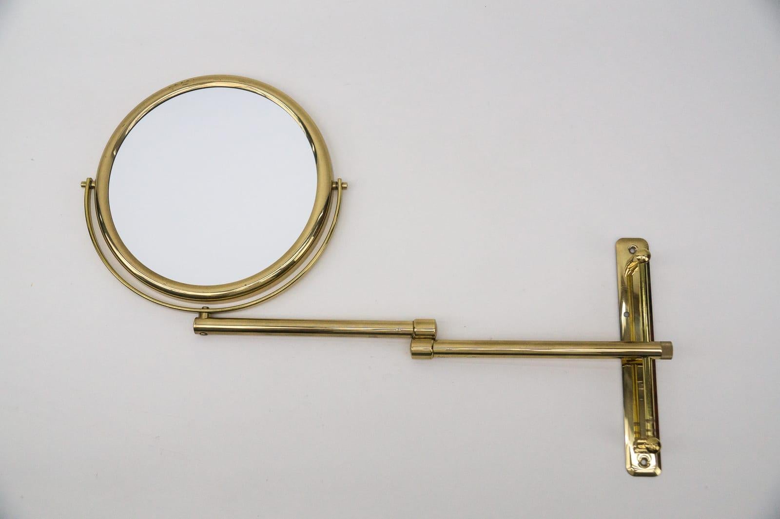 Mid-20th Century Swivel Brass Wall Mirror / Makeup Mirror, 1960s Austria