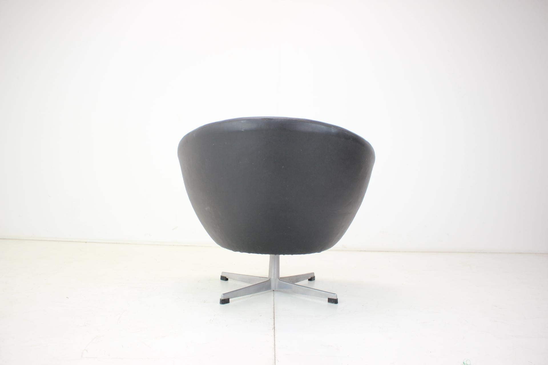 Leather Swivel Chair, 1970s Cechoslovakia For Sale