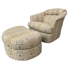 Vintage Swivel Chair and Ottoman by Milo Baughman for Directional