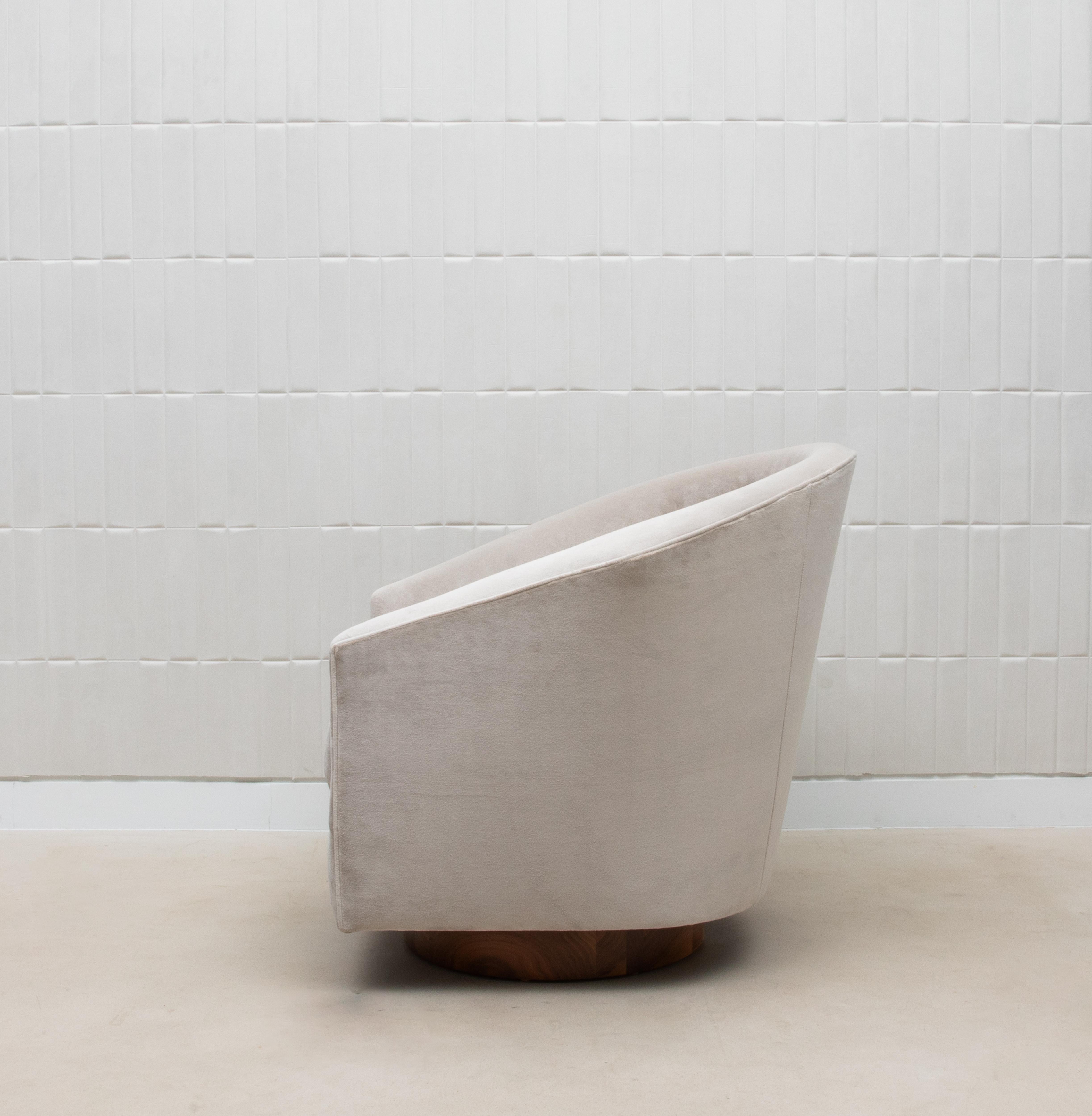 Velluto Sedia girevole in velluto grigio con Wood di MOGUL - IN STOCK in vendita