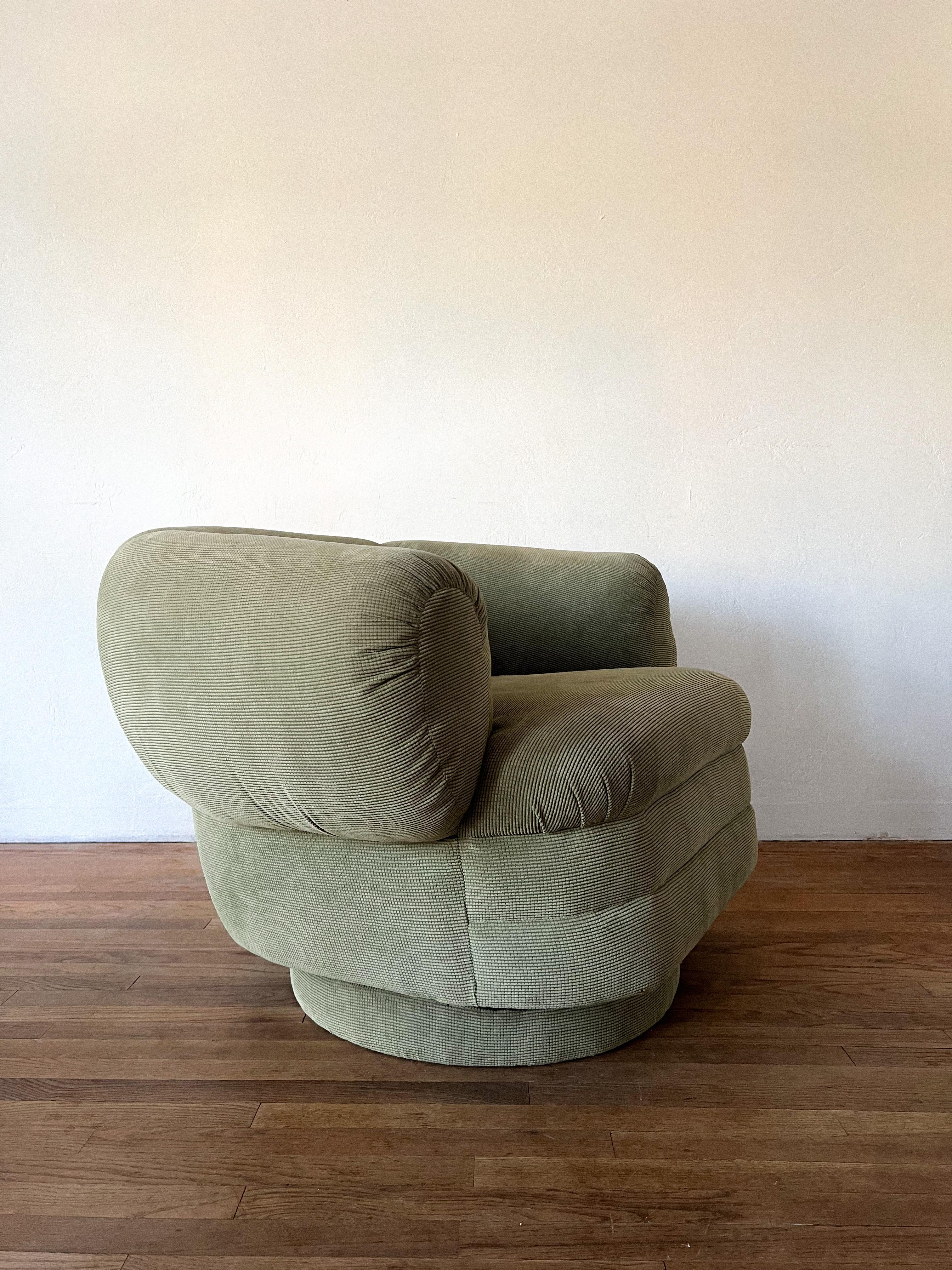 Postmoderne Chaise pivotante dans le style de Vladimir Kagan pour Directional en vente