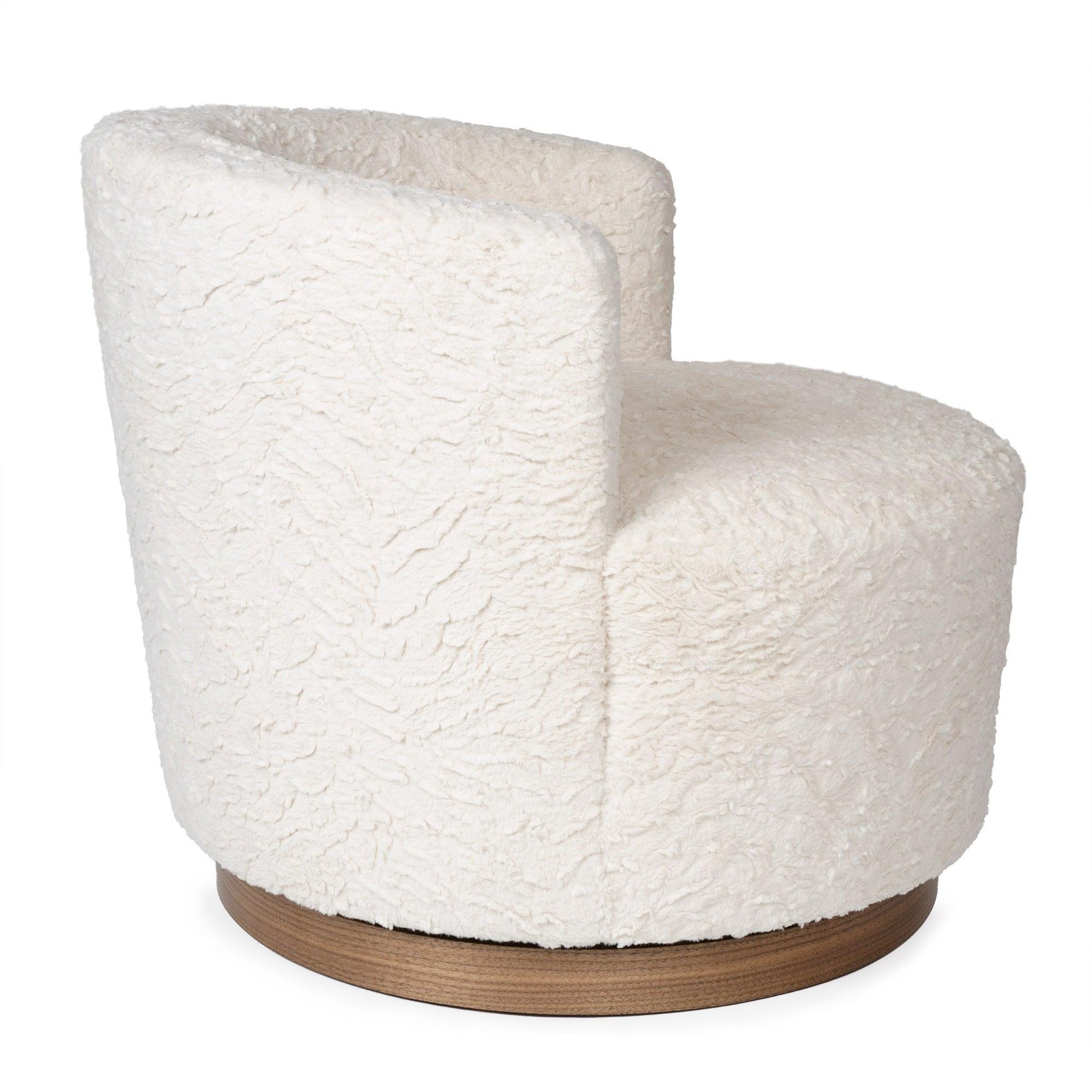 Silla Giratoria de Boucle Blanco by Edward Wormley en Bueno estado para la venta en Sagaponack, NY