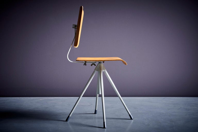 Swivel Chair in Wood and Metal, Germany For Sale at 1stDibs