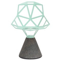 Swivel chair Magis Chair_One - Natural Concrete Base & Mint Aluminium Seat