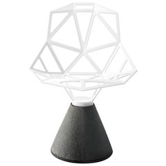 Swivel chair Magis Chair_One - Natural Concrete Base & White Aluminium Seat