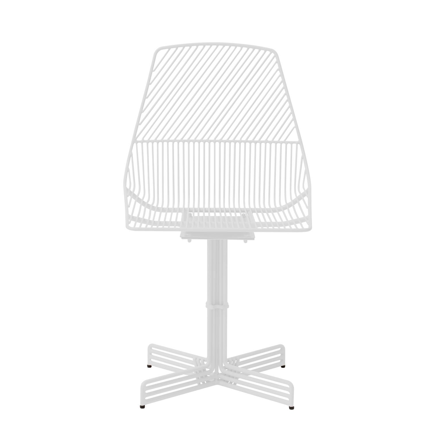 A twist on our Ethel chair, this rotating modern wire chair features a refined, clean, crisp pattern that makes it the perfect addition to any indoor or outdoor dining set.