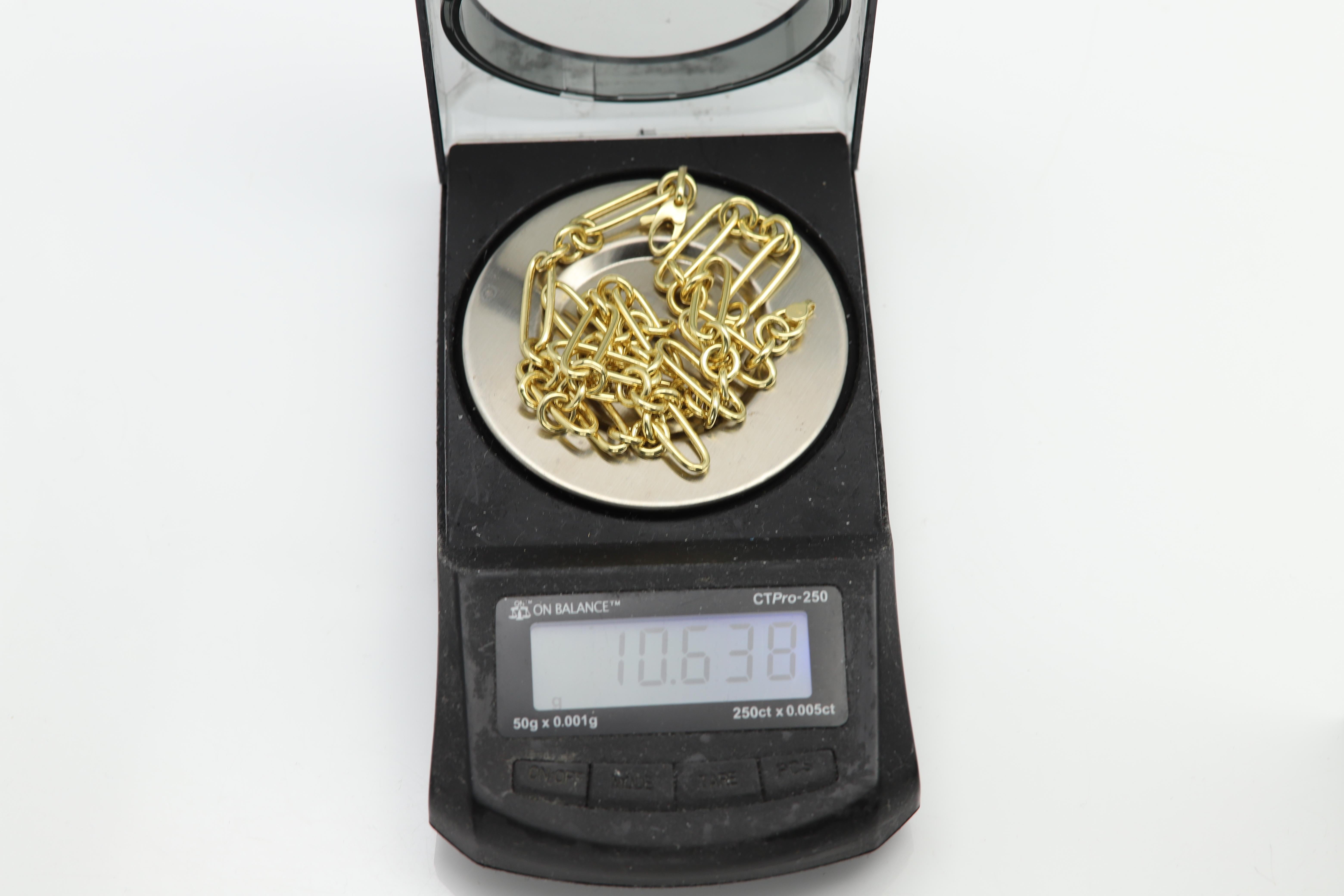 Chaîne de collier à fermoir pivotant à breloque italienne à maillons en or 14 carats en vente 7