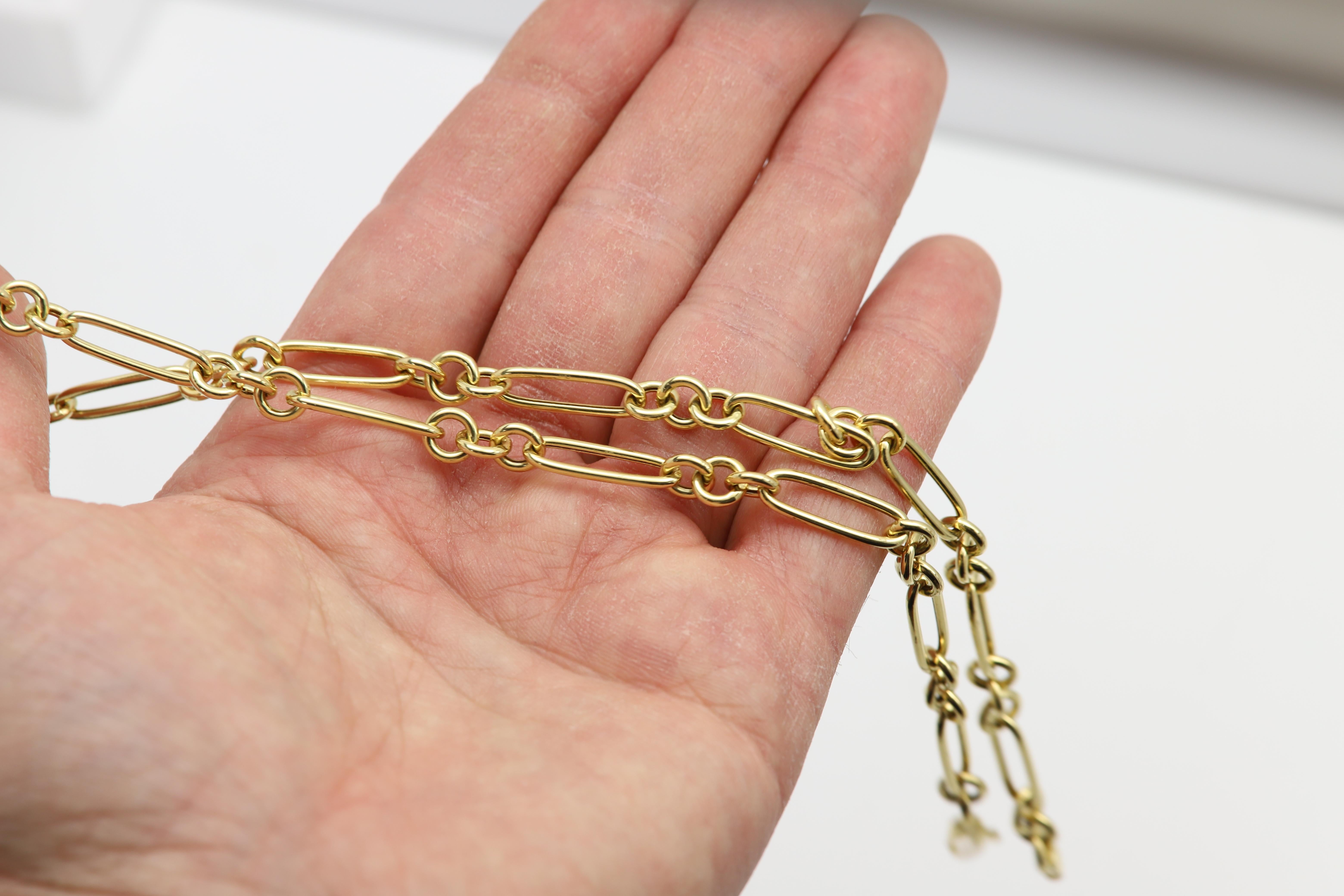 Chaîne de collier à fermoir pivotant à breloque italienne à maillons en or 14 carats Neuf - En vente à Brooklyn, NY