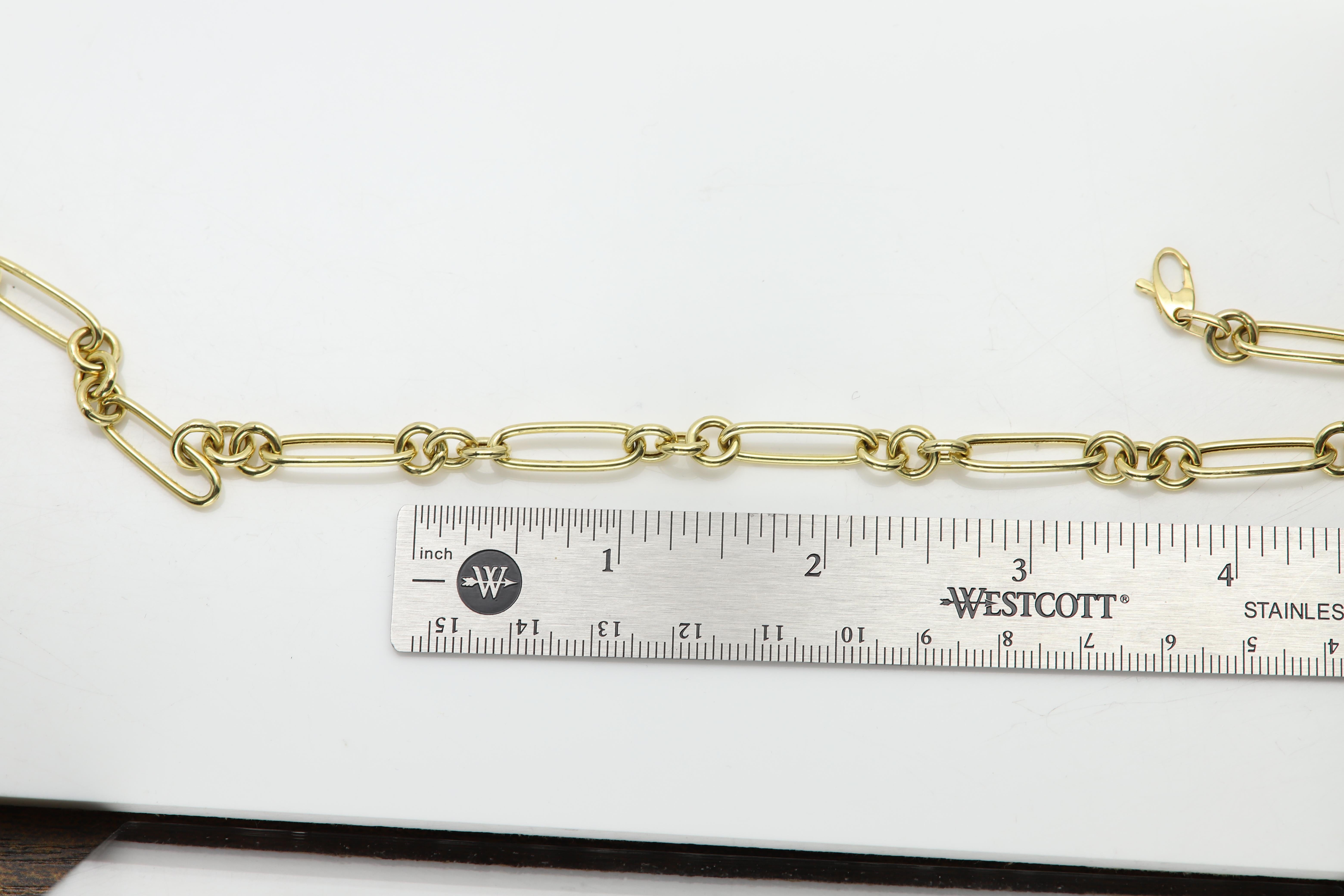Chaîne de collier à fermoir pivotant à breloque italienne à maillons en or 14 carats Pour femmes en vente