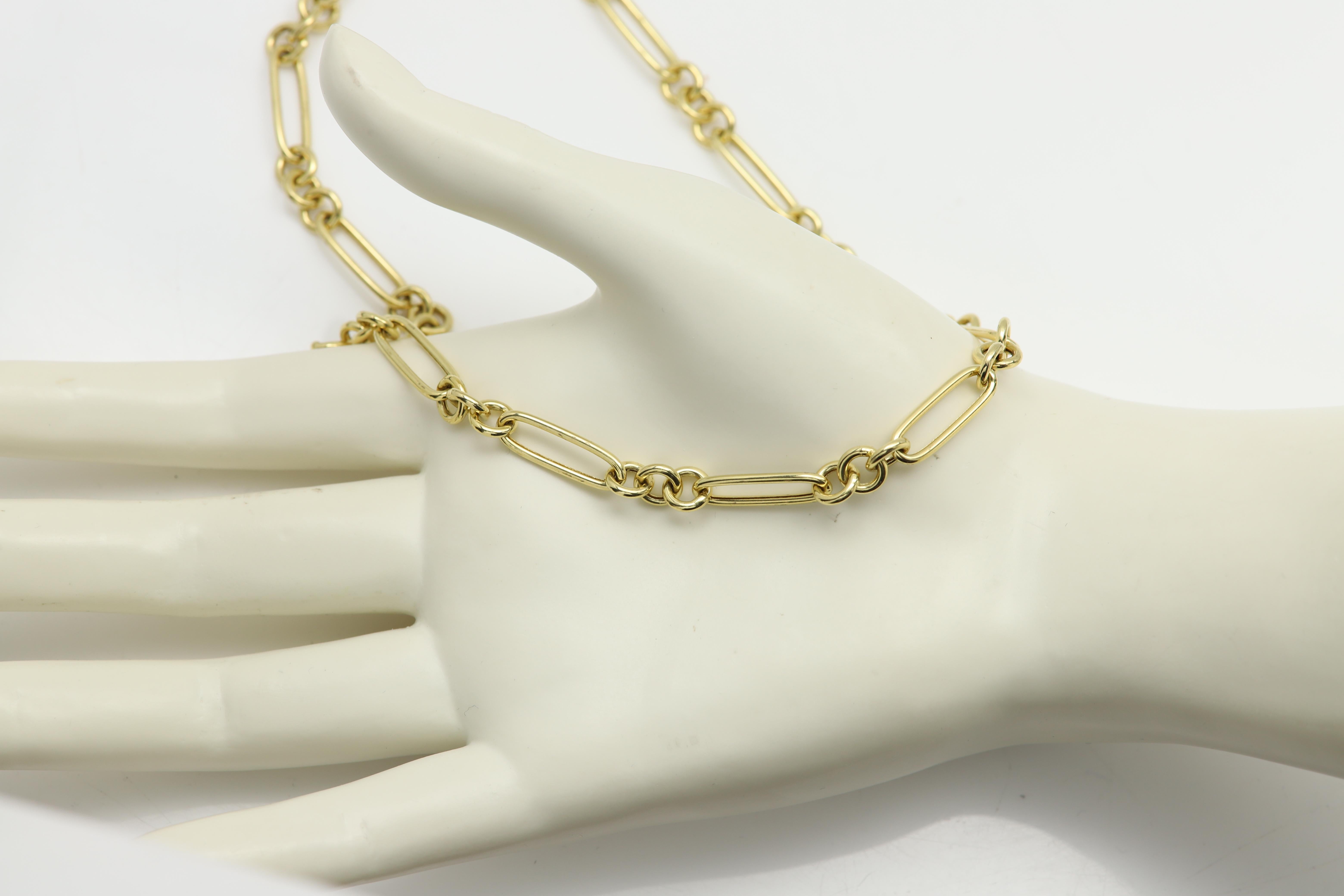 Chaîne de collier à fermoir pivotant à breloque italienne à maillons en or 14 carats en vente 1