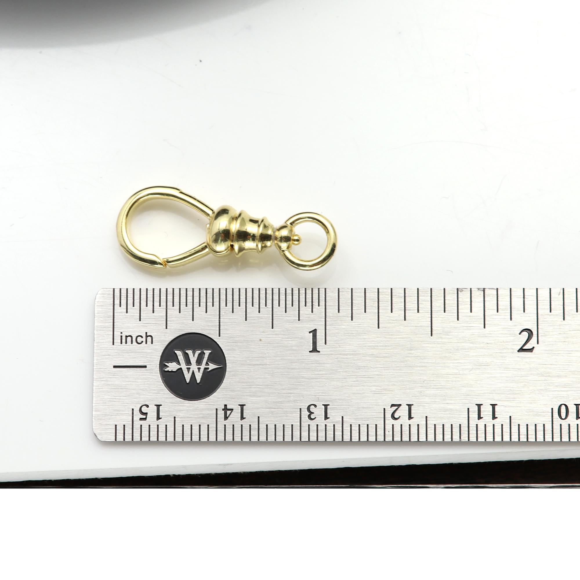 Chaîne de collier à fermoir pivotant à breloque italienne à maillons en or 14 carats en vente 3