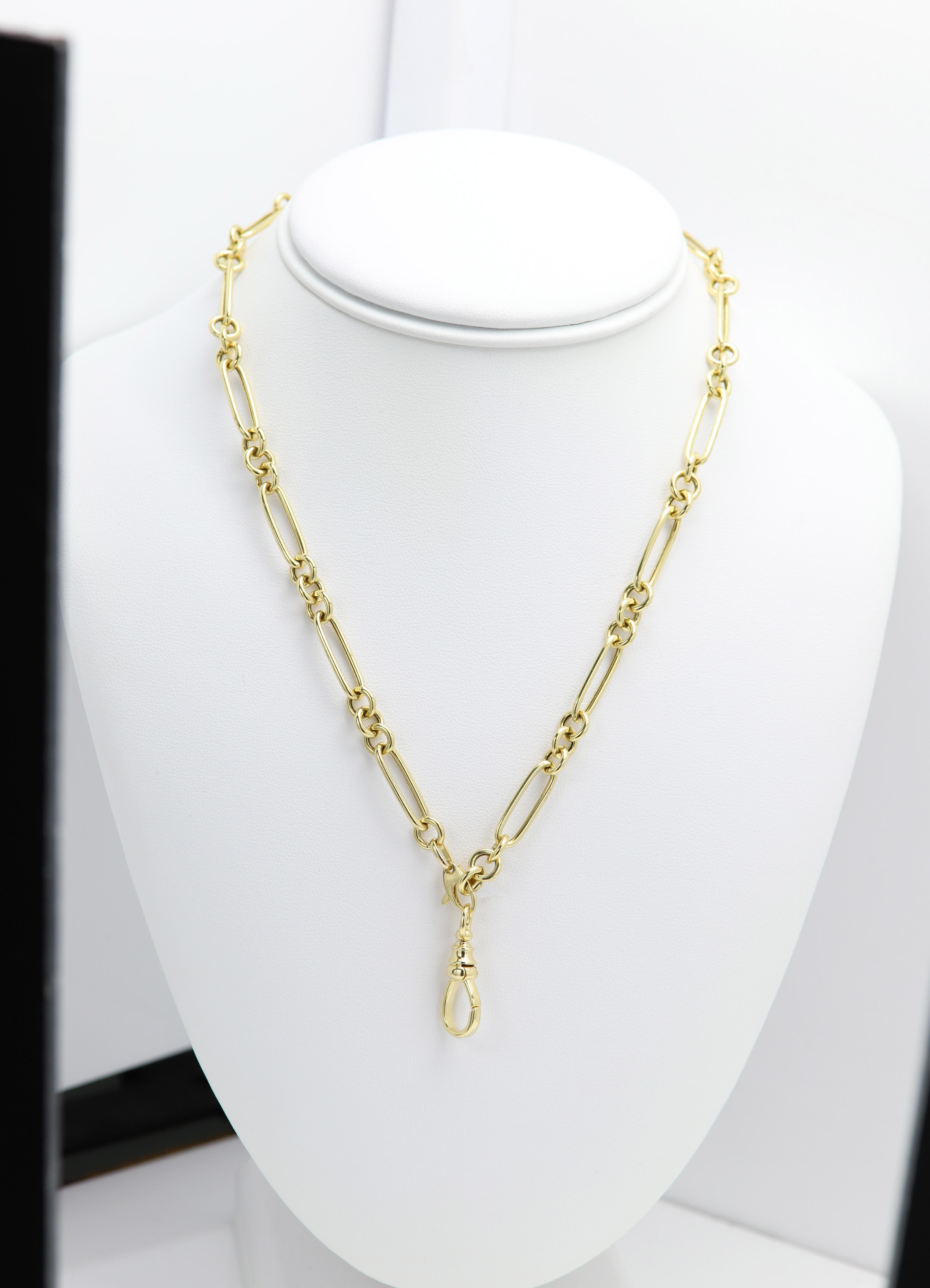 Chaîne de collier à fermoir pivotant à breloque italienne à maillons en or 14 carats en vente 4