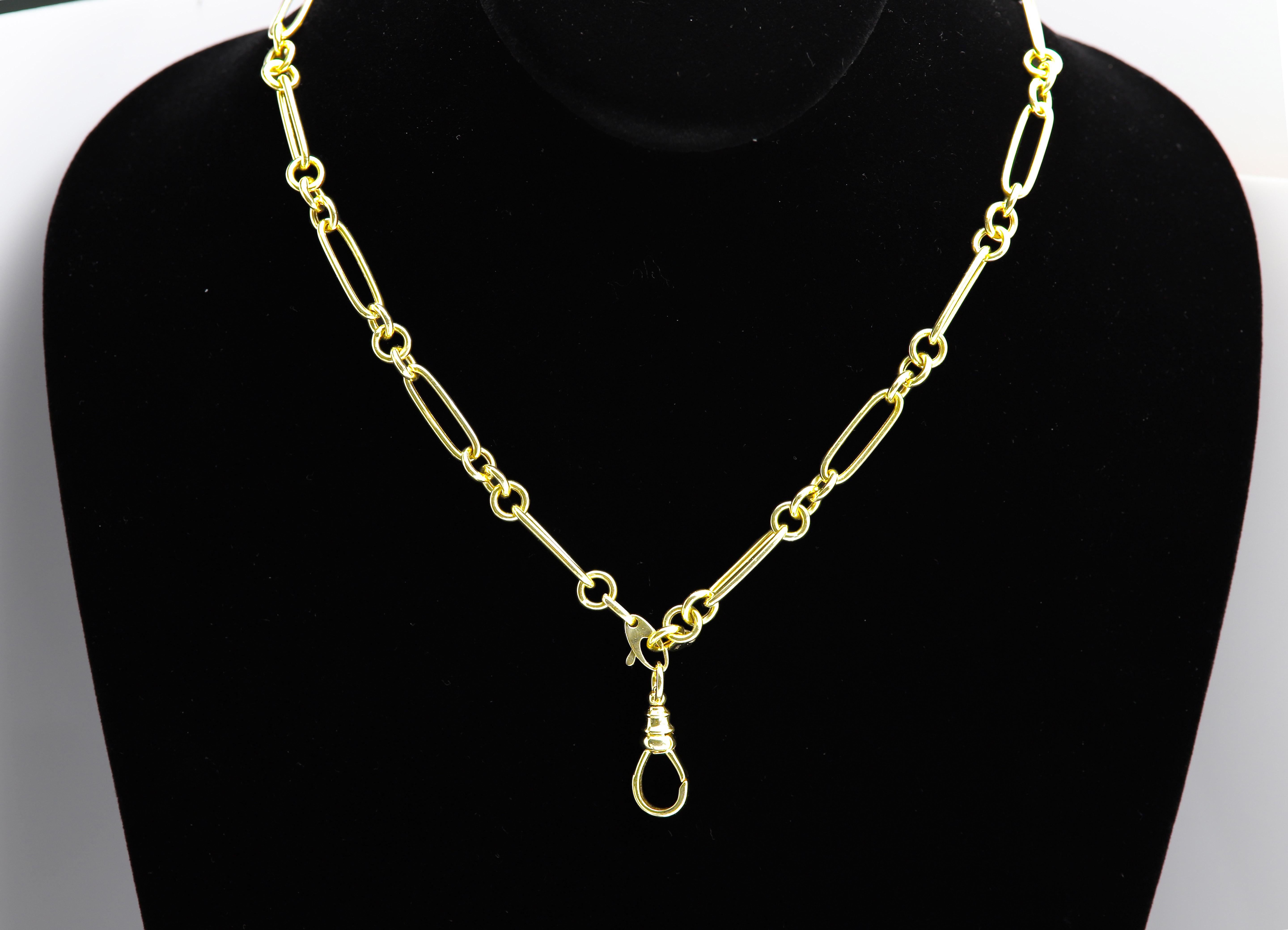 Chaîne de collier à fermoir pivotant à breloque italienne à maillons en or 14 carats en vente 5