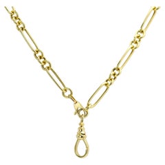 Swivel Clasp charm Lock Italian Link Necklace Chain 14 Karat Gold