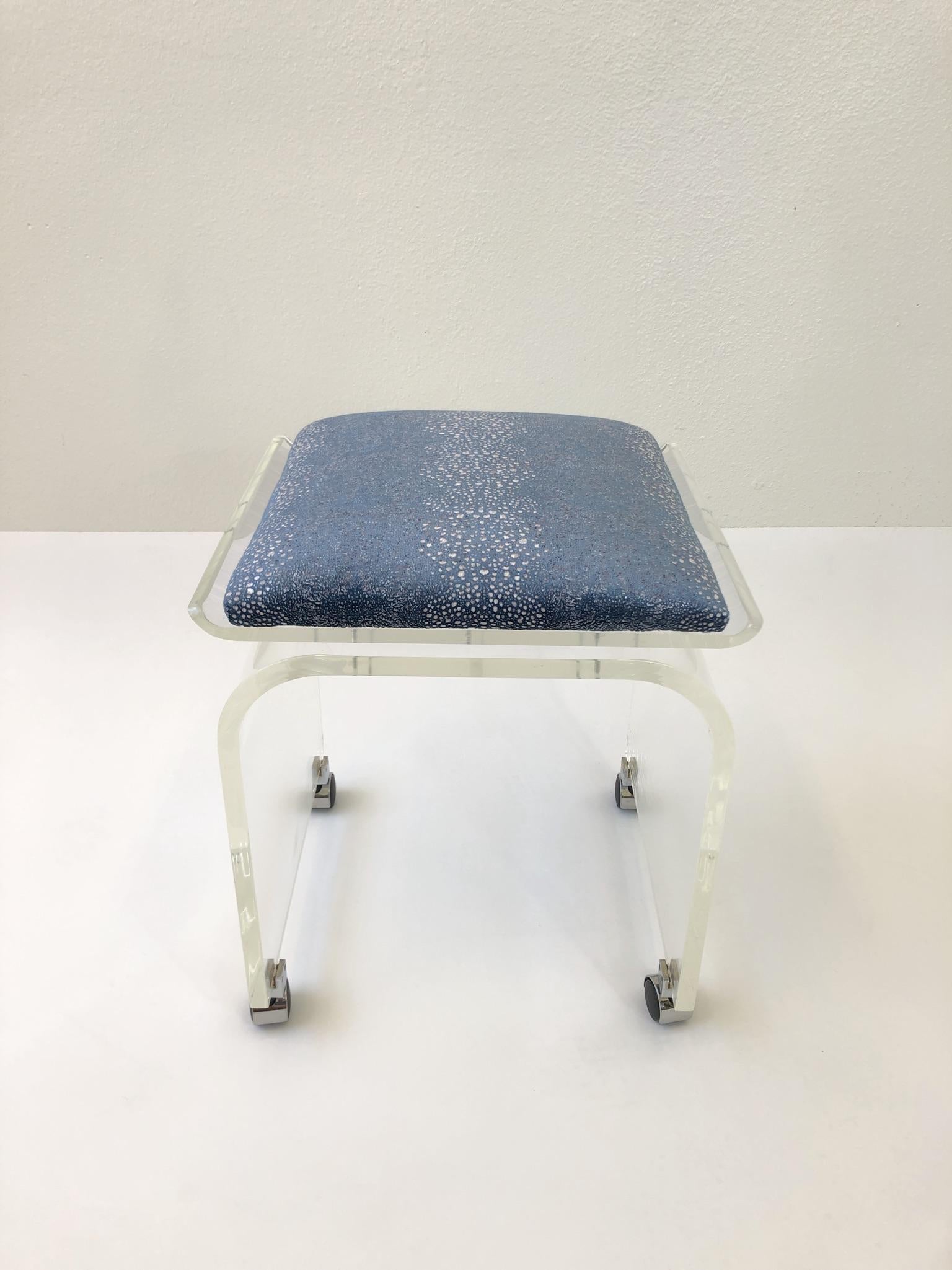 clear vanity stool