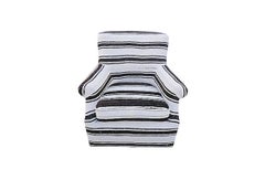 Silla Club Giratoria de Lana Kilim Vintage Bereber Tribal a Rayas, "Única en su especie"