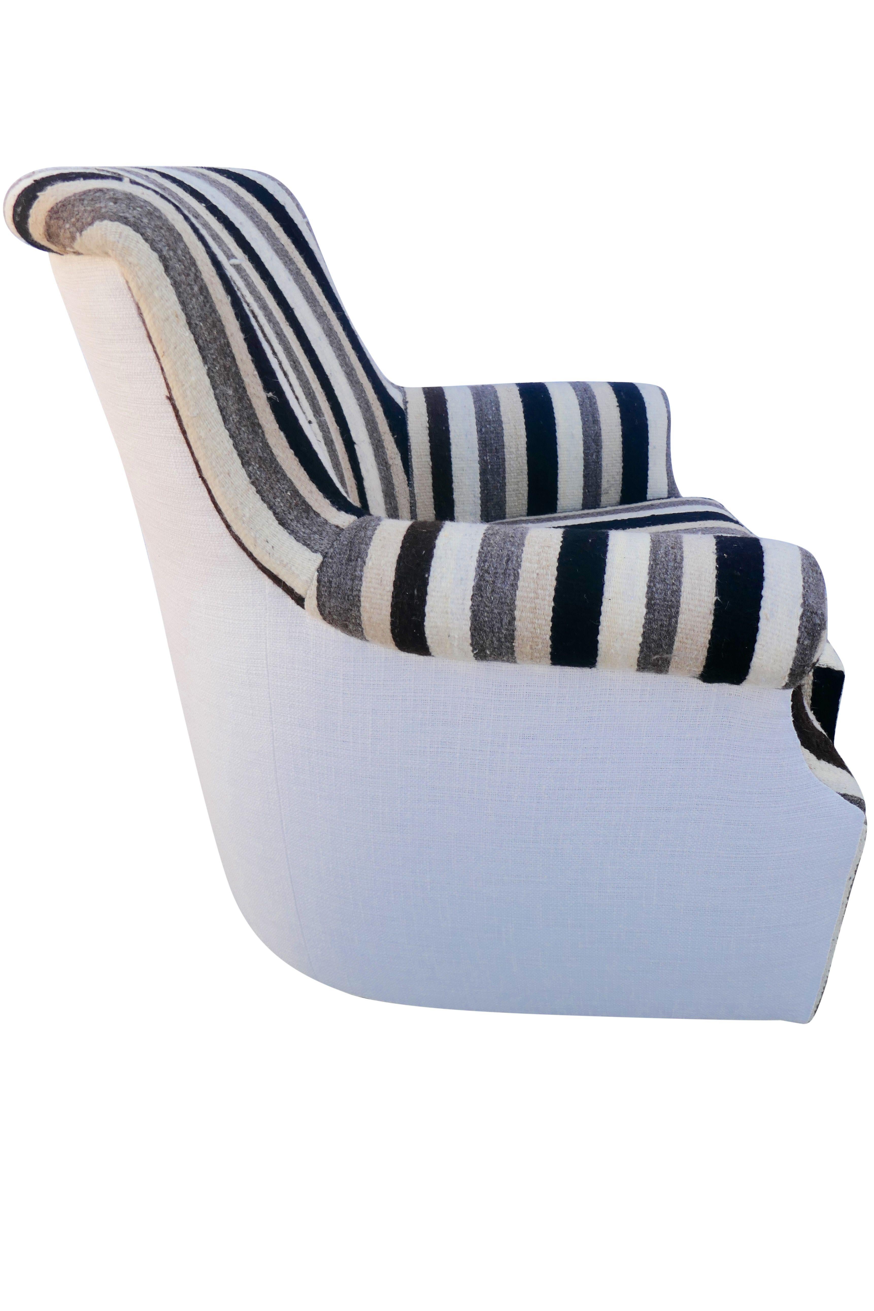 striped swivel chair