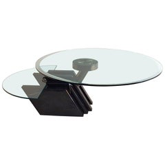Swivel Coffee Table in Black Marble and Glass Made in Italy at 1stDibs |  black swivel coffee table, glass swivel coffee table, swivel coffee table  glass