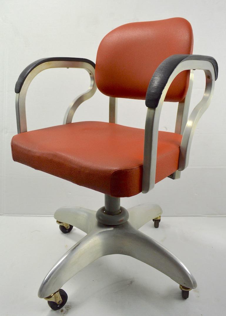 Aluminum Swivel Desk Chair by GoodForm General Fireproofing For Sale