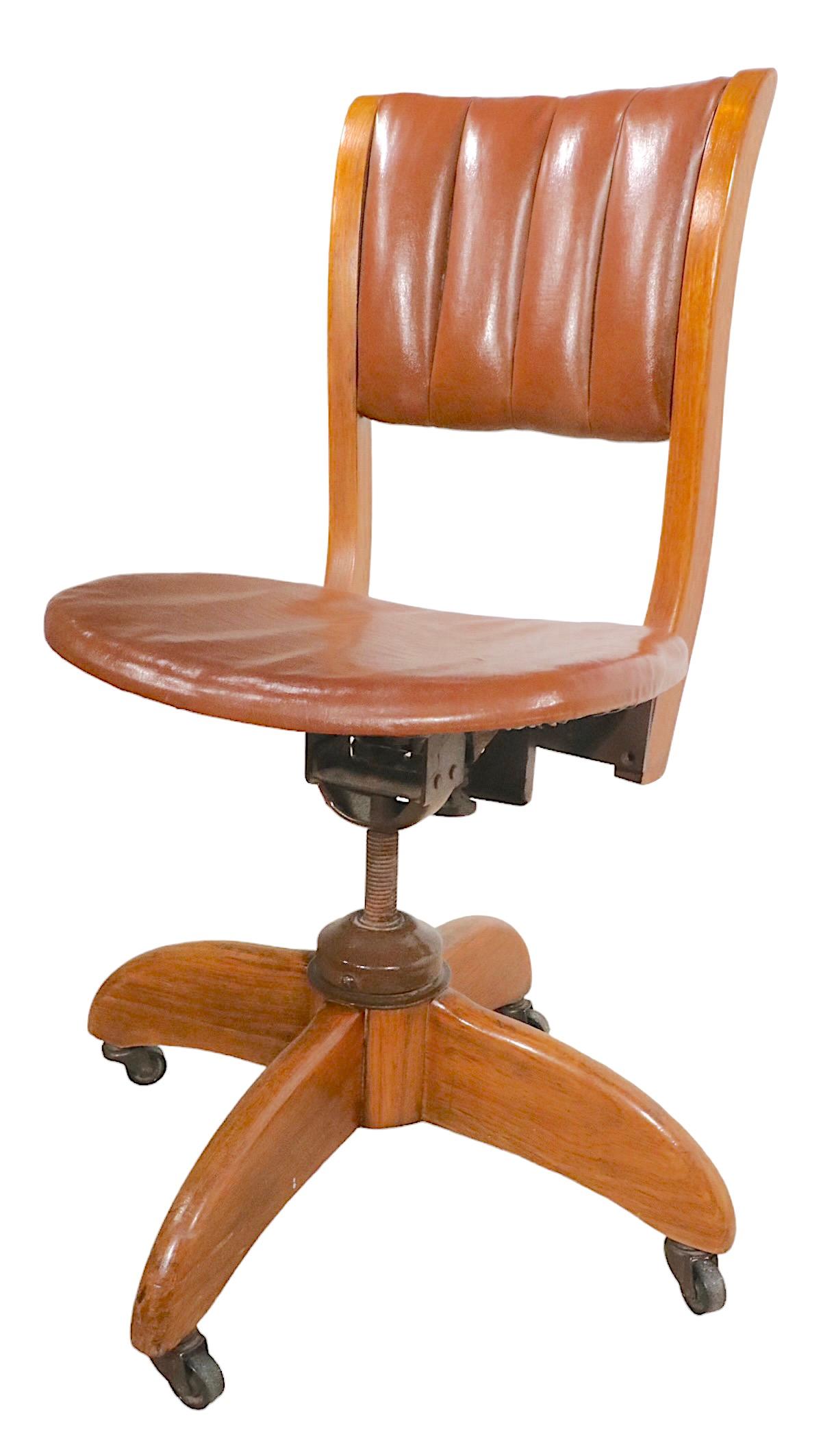 Industrial Swivel Desk Chair by Gunlocke