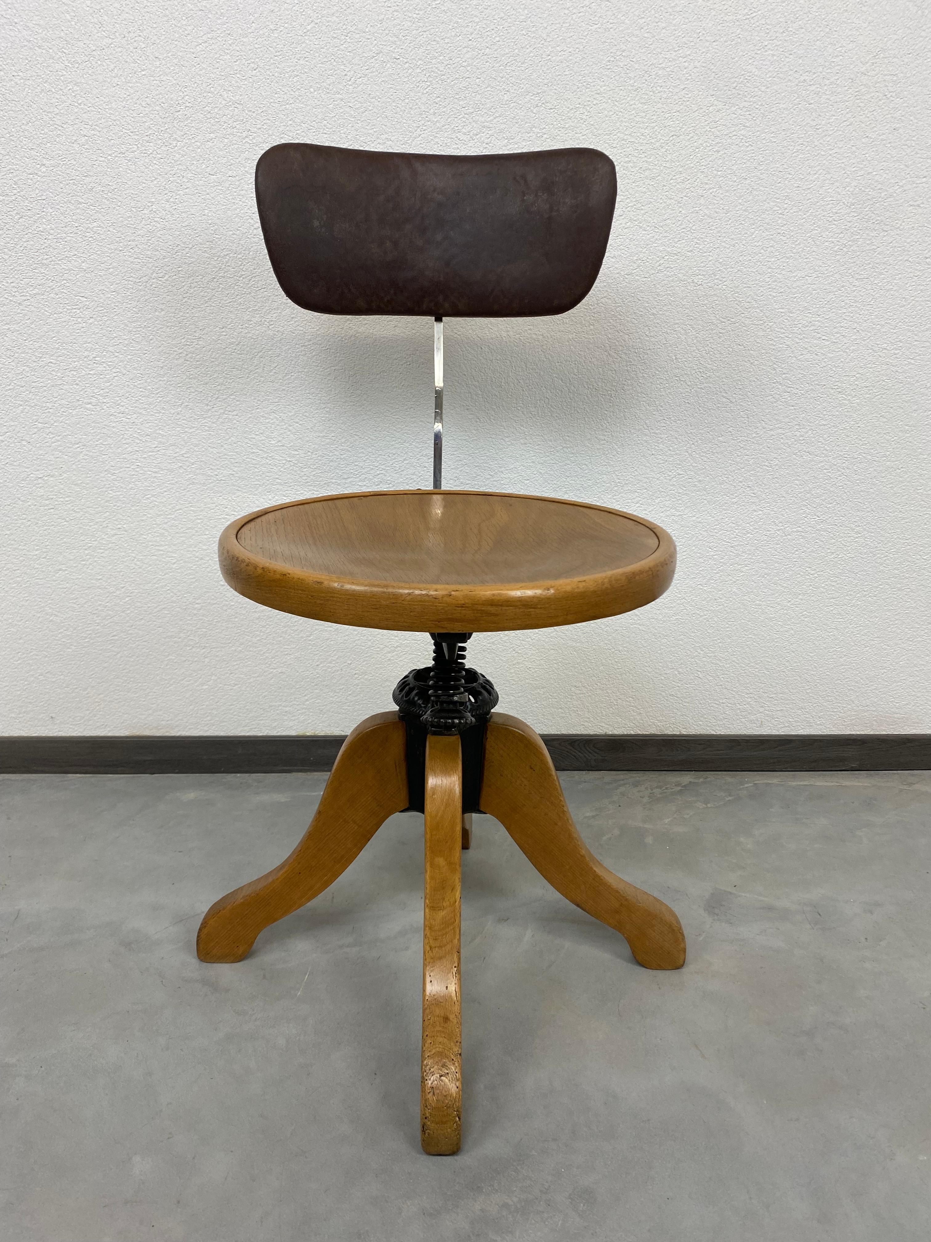 Art Deco Swivel Desk Chair by Thonet