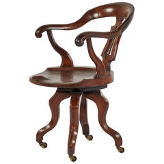 Swivel Desk Chair in Mahogany