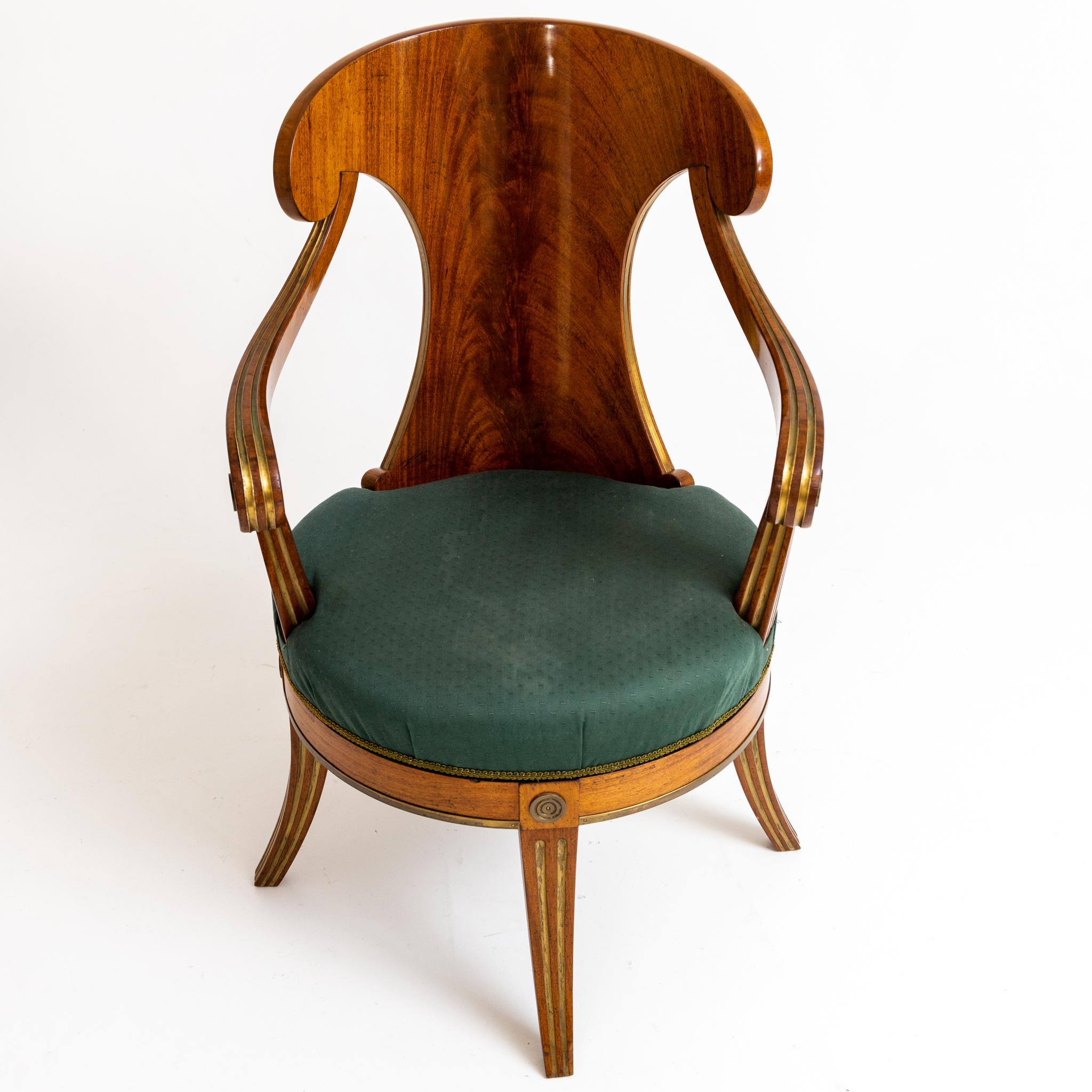 Empire Swivel Desk Chair, Northern Europe, 2nd Half 19th Century